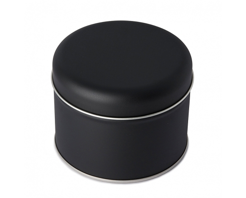 Black small round tin